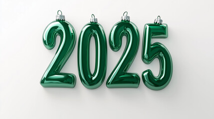 2025 in green text on a white background, new year, xmas, christmas