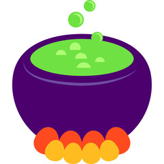 cauldron poison potion witchcraft flat design for decoration, website, web, mobile app, printing, banner, logo, poster design, etc.