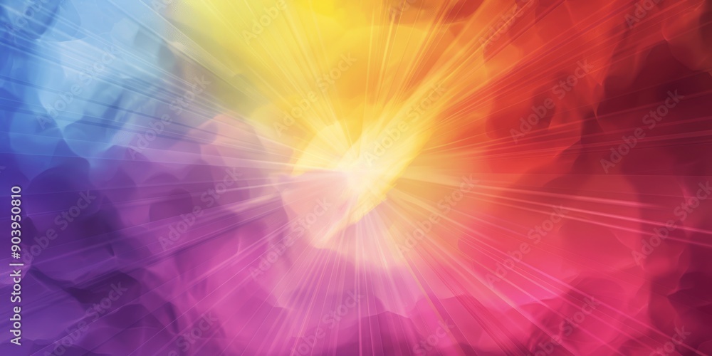 Poster abstract colorful background with vibrant light rays and a blend of colors. perfect for creative pro