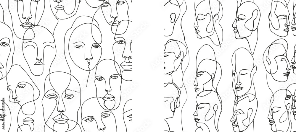 Aufkleber this seamless pattern resembles an abstract one line pattern. it has a continuous outline background