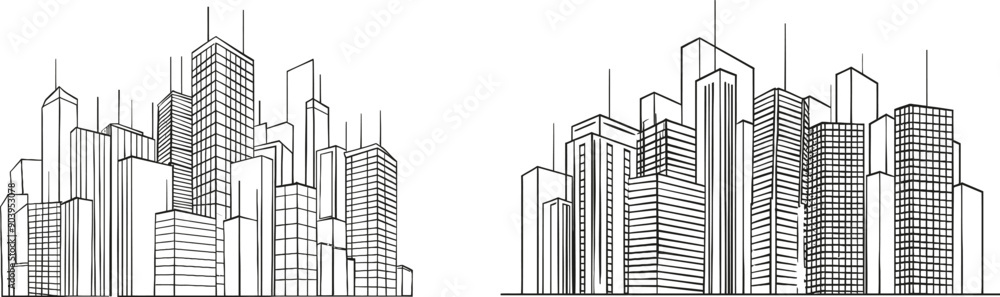 Poster home architecture property construction hand drawn minimalist concept. modern single line draw desig