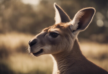 Obraz premium Muscular kangaroo in a natural setting, showcasing strength and unique features 