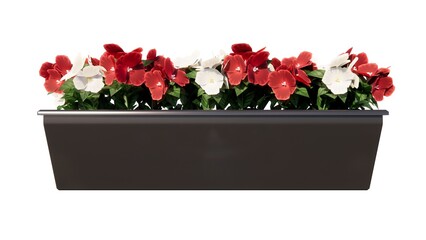 Illustration of flowers in a vase for table decoration in a room