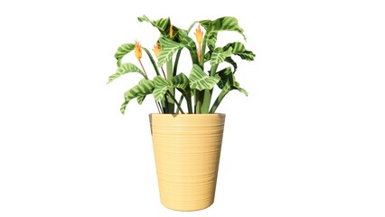 Illustration of flowers in a vase for table decoration in a room