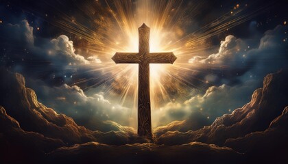 Fototapeta premium cross on the sky background