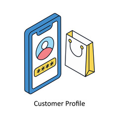 Customer Profile Isometric style icon. Symbol on White background EPS 10 File 