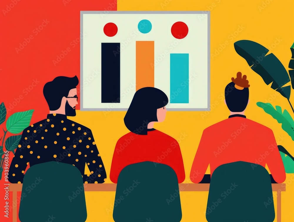 Poster vibrant depicting a diverse office team collaborating on seo strategy and digital marketing optimiza