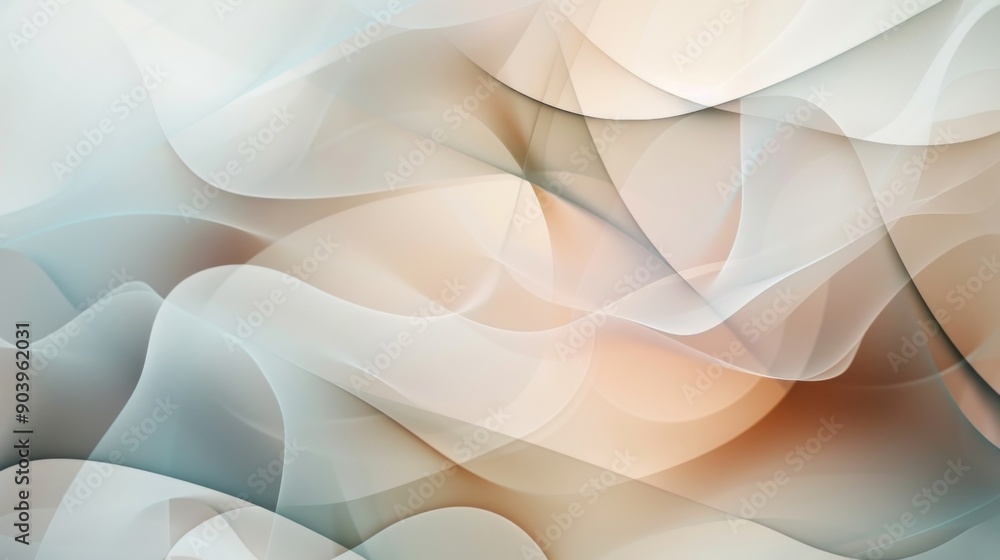 Poster Abstract background with overlapping translucent shapes in muted tones.