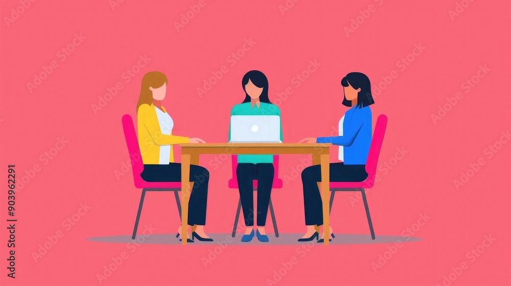 Aufkleber a depicting a group discussion and in a modern office setting focused on planning and strategizing f