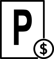 Paid parking icon. Replaceable vector design.