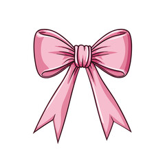 pink bow isolated on white