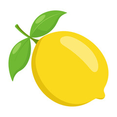 Lemon colorful fruit. Modern abstract flat style. Natural tropical fruit. Vector illustration