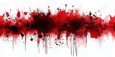 A red paint  splatter  on a white background , Blood drops