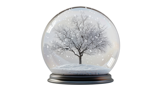 Snow globe on transparent background