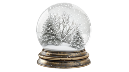 Snow globe on transparent background