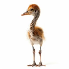 Fototapeta premium Medium shot of Baby fiery phoenix, isolated on a white background, bright and vivid tonality 