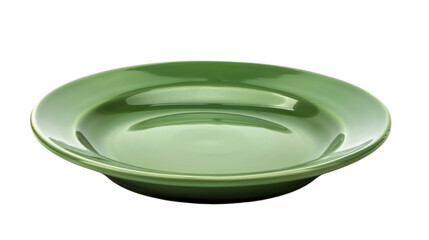 Green plate empty on transparent background