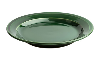 Green plate empty on transparent background