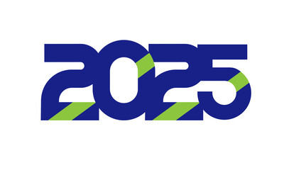 2025 Blue Green Number Logo Geometry Simple Nature