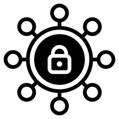 cyber security icon, data information protect, digital system safety.