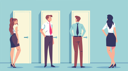 Fototapeta premium Women Entering Men's Toilet - Gender Equality Concept