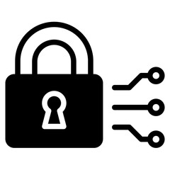 cyber security icon, data information protect, digital system safety.
