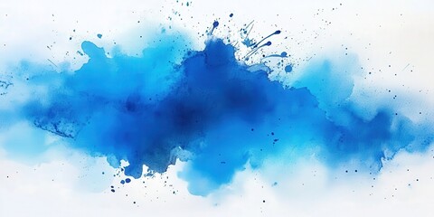 Obraz premium Abstract blue watercolor background with a splash of paint, Artistic, blue paint brush strokes watercolor wave. banner