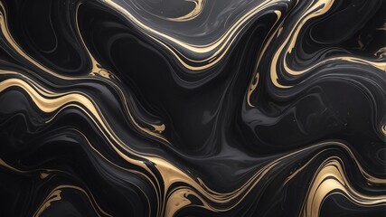 Obraz premium black liquid marble abstract background design backdrop copy space