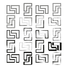 Abstract geometric shapes. Varied patterns. Vector icons. Monochrome design elements.