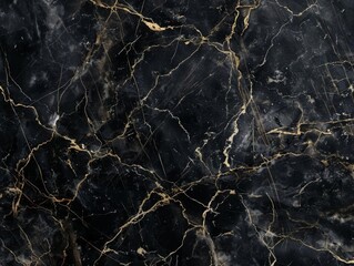 Black marble texture with gold veins. Seamless pattern.