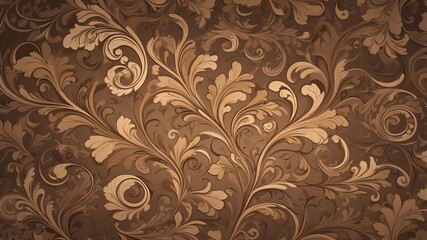 brown floral swirls abstract background design backdrop copy space