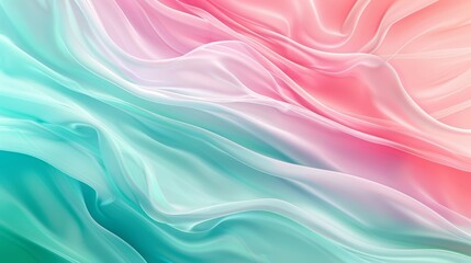 Obraz premium Abstract wavy gradient background with soft transitions in pink and aqua colors, perfect for modern designs.