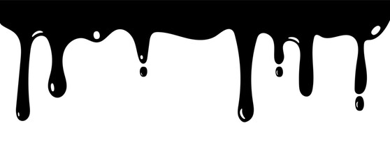 Dripping liquid. Melt drop. Flowing liquid isolated on white background. leak, splash, spilled liquid. Vector illustration.