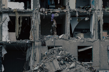 destroyed building in a city lost in the war in Ukraine