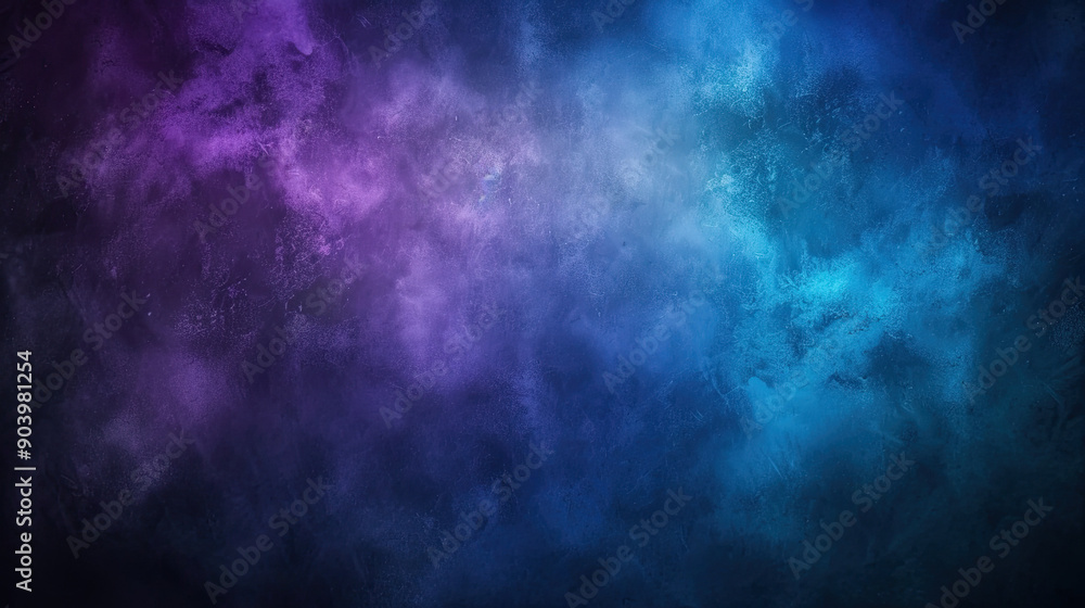 Wall mural abstract mesmerizing background with dark blue night sky gradient, transitioning from deep violet to