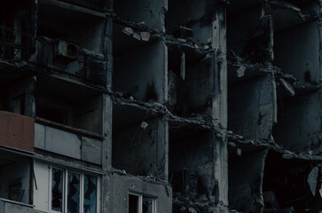 destroyed building in a city lost in the war in Ukraine