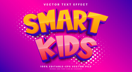 Smart Kids 3d editable text effect Template