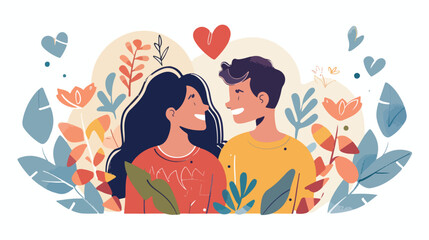 Romantic Young Couple in Love - Relationship and Emotions Concept