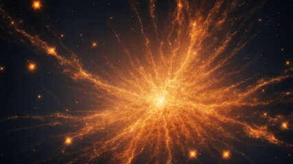 Fototapeta premium orange star clusters abstract background design backdrop copy space