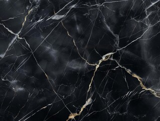 Black marble texture with gold veins. Seamless pattern for design.