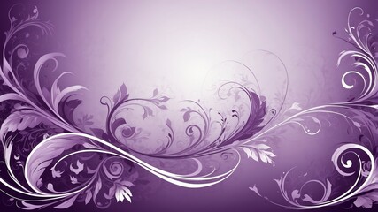 purple floral swirls abstract background design backdrop copy space