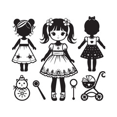 Fototapeta premium The Unique Doll Silhouette vector file.