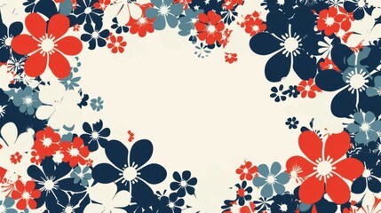 Vibrant Floral Pattern Frame for Spring and Summer Design