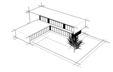 architectural sketch of a building