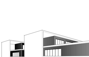 architectural sketch of a house