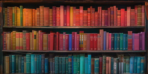Fototapeta premium colourful books on a shelf