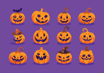 halloween background with pumpkins