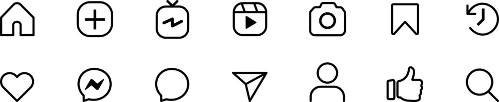 Instagram Management Icons Logo Like for Social Media Network Interface,Comment,Share,Save,Admin Icons Web and Mobile App Icon Set Instagram editorial