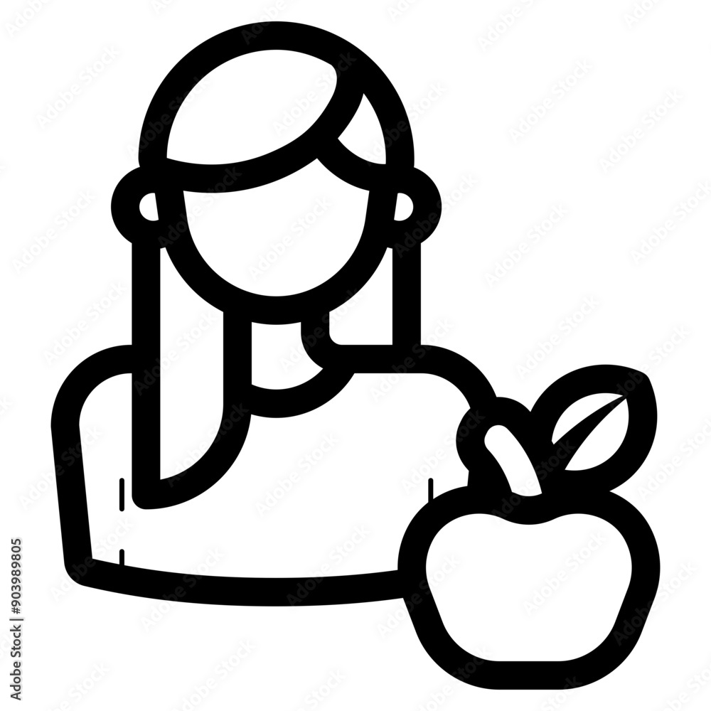 Sticker female nutritionist icon