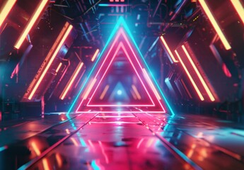 Neon Triangle Tunnel